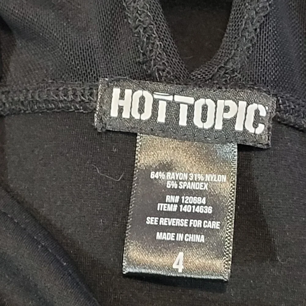 HOT TOPIC MESH AND BUCKLE STRAP GOTH DRESS EUC 4X - Picture 7 of 9